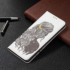 Handytasche Stand Schutzhülle Flip Leder Hülle Modisch Muster B03F für Samsung Galaxy S23 Ultra 5G Grau