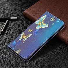 Handytasche Stand Schutzhülle Flip Leder Hülle Modisch Muster B03F für Samsung Galaxy S23 Ultra 5G Königs Blau