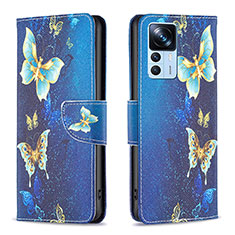 Handytasche Stand Schutzhülle Flip Leder Hülle Modisch Muster B03F für Xiaomi Mi 12T 5G Hellblau
