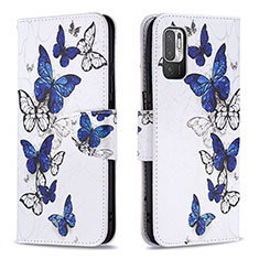 Handytasche Stand Schutzhülle Flip Leder Hülle Modisch Muster B03F für Xiaomi Redmi Note 11 SE 5G Blau