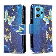 Handytasche Stand Schutzhülle Flip Leder Hülle Modisch Muster B04F für Realme Narzo 50 Pro 5G Blau