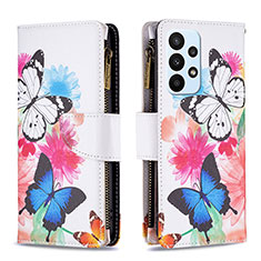 Handytasche Stand Schutzhülle Flip Leder Hülle Modisch Muster B04F für Samsung Galaxy A23 4G Bunt