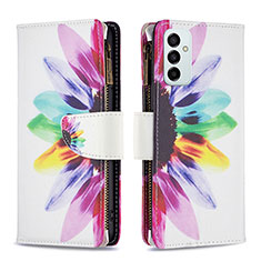 Handytasche Stand Schutzhülle Flip Leder Hülle Modisch Muster B04F für Samsung Galaxy F23 5G Plusfarbig