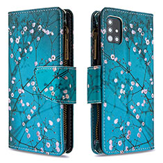 Handytasche Stand Schutzhülle Flip Leder Hülle Modisch Muster B04F für Samsung Galaxy M40S Cyan