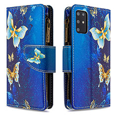 Handytasche Stand Schutzhülle Flip Leder Hülle Modisch Muster B04F für Samsung Galaxy S20 Plus 5G Blau