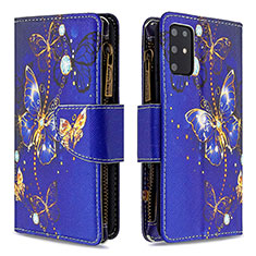 Handytasche Stand Schutzhülle Flip Leder Hülle Modisch Muster B04F für Samsung Galaxy S20 Plus 5G Königs Blau