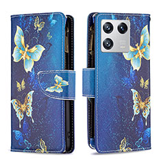 Handytasche Stand Schutzhülle Flip Leder Hülle Modisch Muster B04F für Xiaomi Mi 13 Pro 5G Blau