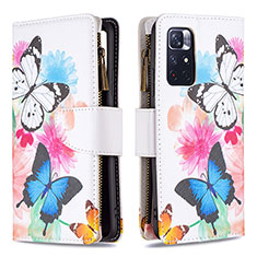 Handytasche Stand Schutzhülle Flip Leder Hülle Modisch Muster B04F für Xiaomi Redmi Note 11 5G Bunt