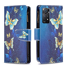 Handytasche Stand Schutzhülle Flip Leder Hülle Modisch Muster B04F für Xiaomi Redmi Note 11 Pro 4G Blau
