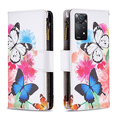 Handytasche Stand Schutzhülle Flip Leder Hülle Modisch Muster B04F für Xiaomi Redmi Note 11 Pro 4G Bunt