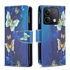 Handytasche Stand Schutzhülle Flip Leder Hülle Modisch Muster B04F für Xiaomi Redmi Note 13 5G Blau