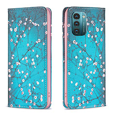 Handytasche Stand Schutzhülle Flip Leder Hülle Modisch Muster B05F für Nokia G11 Cyan