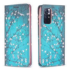 Handytasche Stand Schutzhülle Flip Leder Hülle Modisch Muster B05F für Xiaomi Redmi Note 11T 5G Cyan