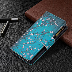 Handytasche Stand Schutzhülle Flip Leder Hülle Modisch Muster BF3 für Xiaomi Redmi Note 10 Pro 4G Cyan