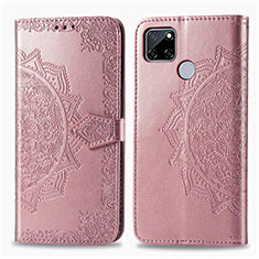 Handytasche Stand Schutzhülle Flip Leder Hülle Modisch Muster für Realme C12 Rosegold