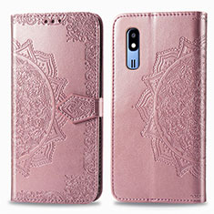 Handytasche Stand Schutzhülle Flip Leder Hülle Modisch Muster für Samsung Galaxy A2 Core A260F A260G Rosegold