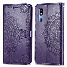 Handytasche Stand Schutzhülle Flip Leder Hülle Modisch Muster für Samsung Galaxy A2 Core A260F A260G Violett