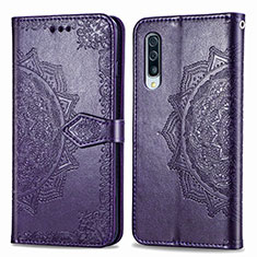 Handytasche Stand Schutzhülle Flip Leder Hülle Modisch Muster für Samsung Galaxy A30S Violett