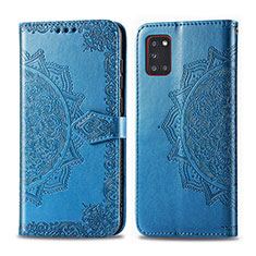 Handytasche Stand Schutzhülle Flip Leder Hülle Modisch Muster für Samsung Galaxy A31 Blau