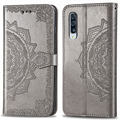 Handytasche Stand Schutzhülle Flip Leder Hülle Modisch Muster für Samsung Galaxy A50S Grau
