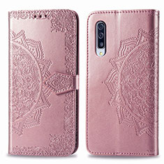Handytasche Stand Schutzhülle Flip Leder Hülle Modisch Muster für Samsung Galaxy A50S Rosegold