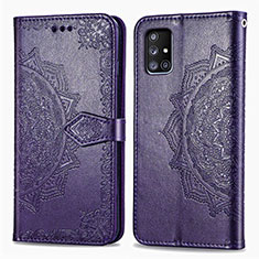 Handytasche Stand Schutzhülle Flip Leder Hülle Modisch Muster für Samsung Galaxy A51 4G Violett