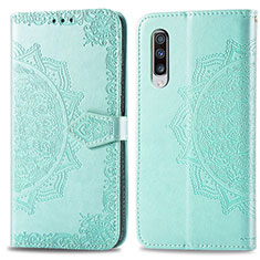 Handytasche Stand Schutzhülle Flip Leder Hülle Modisch Muster für Samsung Galaxy A70 Grün