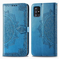 Handytasche Stand Schutzhülle Flip Leder Hülle Modisch Muster für Samsung Galaxy A71 4G A715 Blau