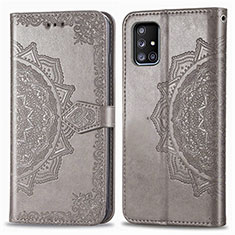 Handytasche Stand Schutzhülle Flip Leder Hülle Modisch Muster für Samsung Galaxy A71 4G A715 Grau