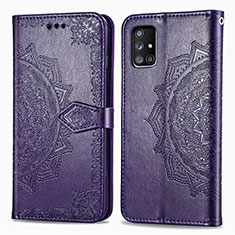 Handytasche Stand Schutzhülle Flip Leder Hülle Modisch Muster für Samsung Galaxy A71 4G A715 Violett