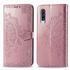 Handytasche Stand Schutzhülle Flip Leder Hülle Modisch Muster für Samsung Galaxy A90 5G Rosegold