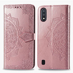 Handytasche Stand Schutzhülle Flip Leder Hülle Modisch Muster für Samsung Galaxy M01 Rosegold