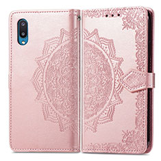 Handytasche Stand Schutzhülle Flip Leder Hülle Modisch Muster für Samsung Galaxy M02 Rosegold