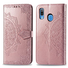 Handytasche Stand Schutzhülle Flip Leder Hülle Modisch Muster für Samsung Galaxy M10S Rosegold