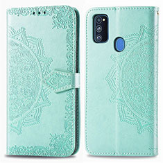 Handytasche Stand Schutzhülle Flip Leder Hülle Modisch Muster für Samsung Galaxy M30s Grün