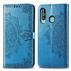 Handytasche Stand Schutzhülle Flip Leder Hülle Modisch Muster für Samsung Galaxy M40 Blau