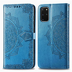 Handytasche Stand Schutzhülle Flip Leder Hülle Modisch Muster für Samsung Galaxy S20 Plus Blau