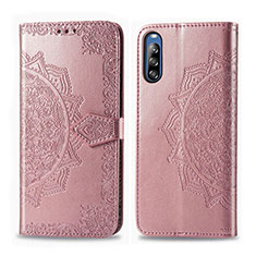 Handytasche Stand Schutzhülle Flip Leder Hülle Modisch Muster für Sony Xperia L4 Rosegold