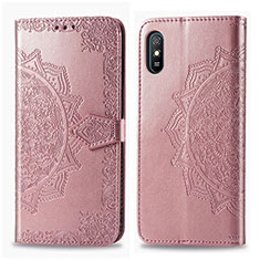 Handytasche Stand Schutzhülle Flip Leder Hülle Modisch Muster für Xiaomi Redmi 9i Rosegold