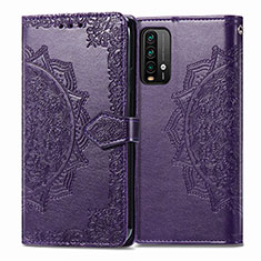 Handytasche Stand Schutzhülle Flip Leder Hülle Modisch Muster für Xiaomi Redmi Note 9 4G Violett