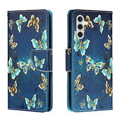 Handytasche Stand Schutzhülle Flip Leder Hülle Modisch Muster H01X für Samsung Galaxy A04s Königs Blau