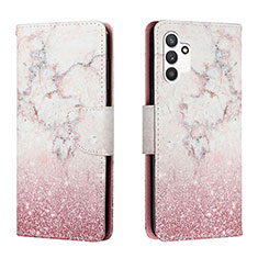 Handytasche Stand Schutzhülle Flip Leder Hülle Modisch Muster H01X für Samsung Galaxy A13 4G Rosa