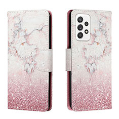 Handytasche Stand Schutzhülle Flip Leder Hülle Modisch Muster H01X für Samsung Galaxy A33 5G Rosa
