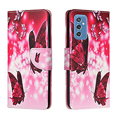 Handytasche Stand Schutzhülle Flip Leder Hülle Modisch Muster H02X für Samsung Galaxy M52 5G Pink