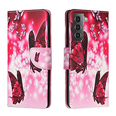 Handytasche Stand Schutzhülle Flip Leder Hülle Modisch Muster H02X für Samsung Galaxy S23 5G Pink