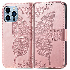 Handytasche Stand Schutzhülle Flip Leder Hülle Modisch Muster H07 für Apple iPhone 16 Pro Max Rosegold