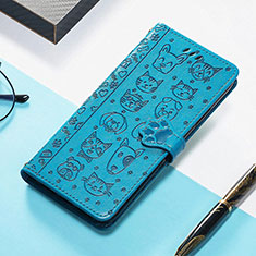 Handytasche Stand Schutzhülle Flip Leder Hülle Modisch Muster H12 für Apple iPhone 14 Plus Blau