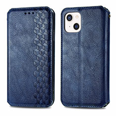 Handytasche Stand Schutzhülle Flip Leder Hülle Modisch Muster H15 für Apple iPhone 13 Blau