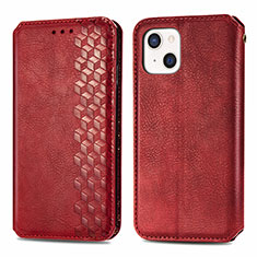 Handytasche Stand Schutzhülle Flip Leder Hülle Modisch Muster H15 für Apple iPhone 15 Rot