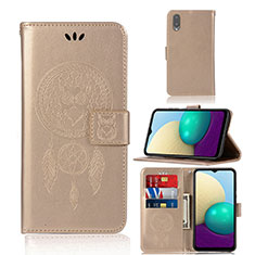 Handytasche Stand Schutzhülle Flip Leder Hülle Modisch Muster JX1 für Samsung Galaxy A02 Gold